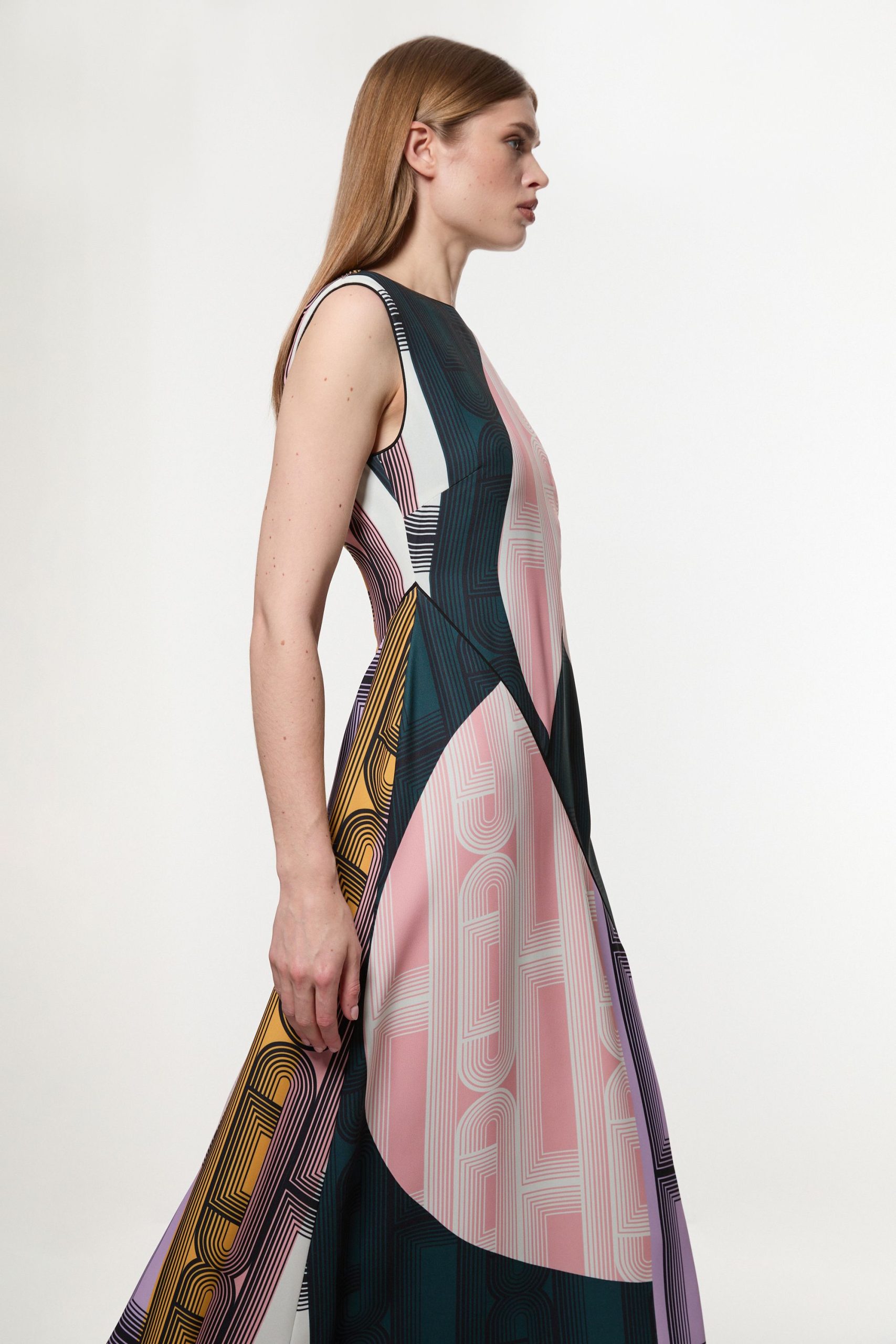 Amelia Graham Tall Soft Tailored Printed Full Midaxi Dress