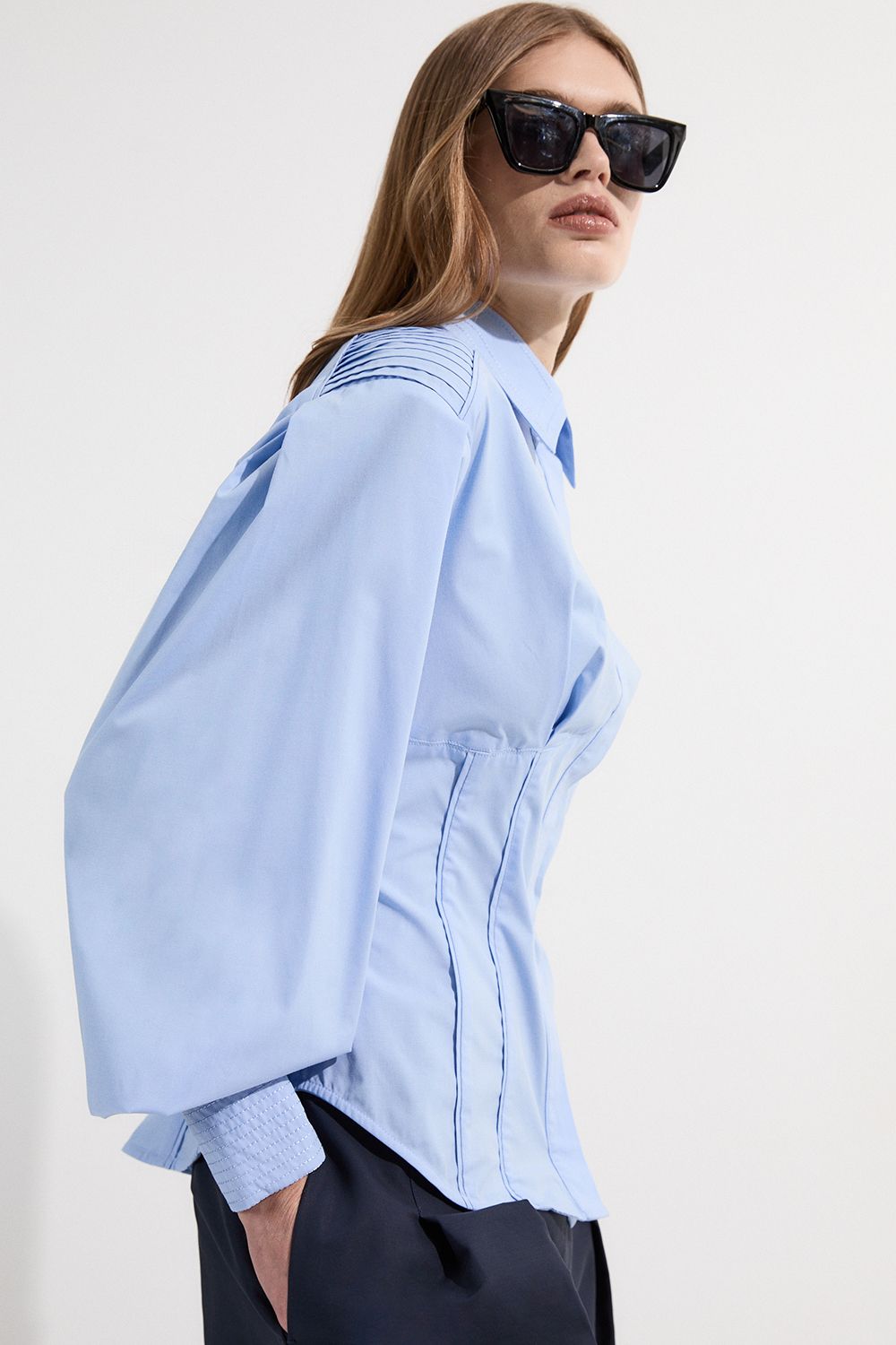 Archive Collection - Cotton Poplin Balloon Sleeve Shirt