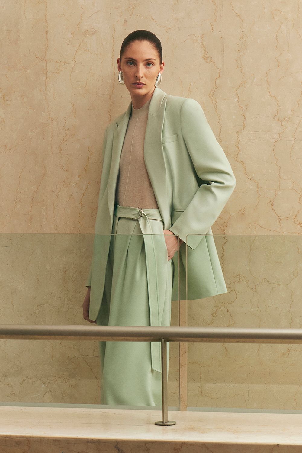 Petite Soft Tailored Wide Leg Trousers