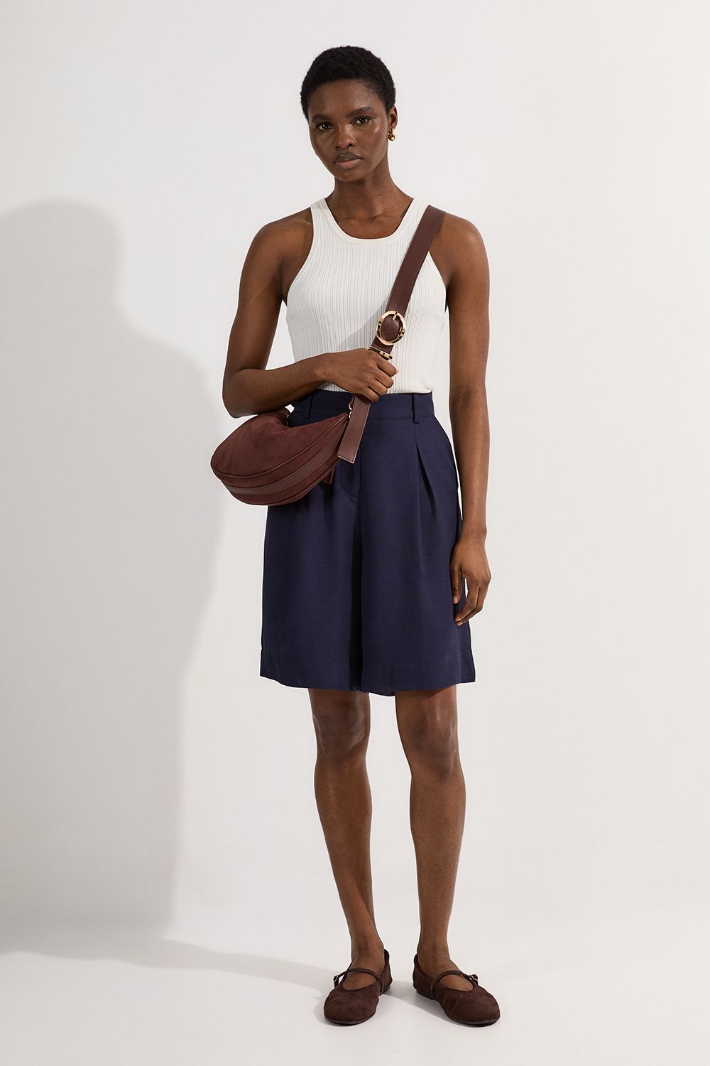 Premium Viscose Linen Belted Woven City Short