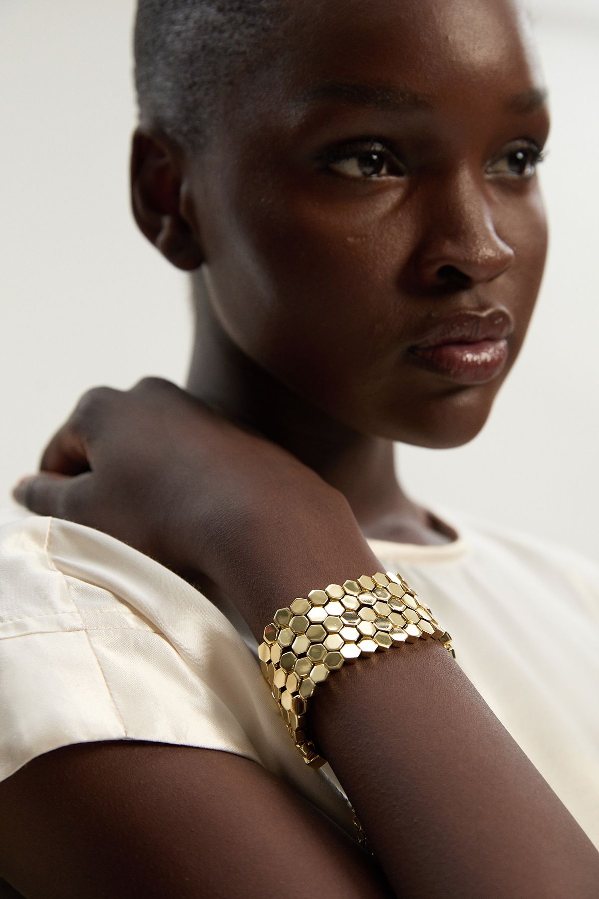 14kt Gold Plated Mosaic Wide Bracelet