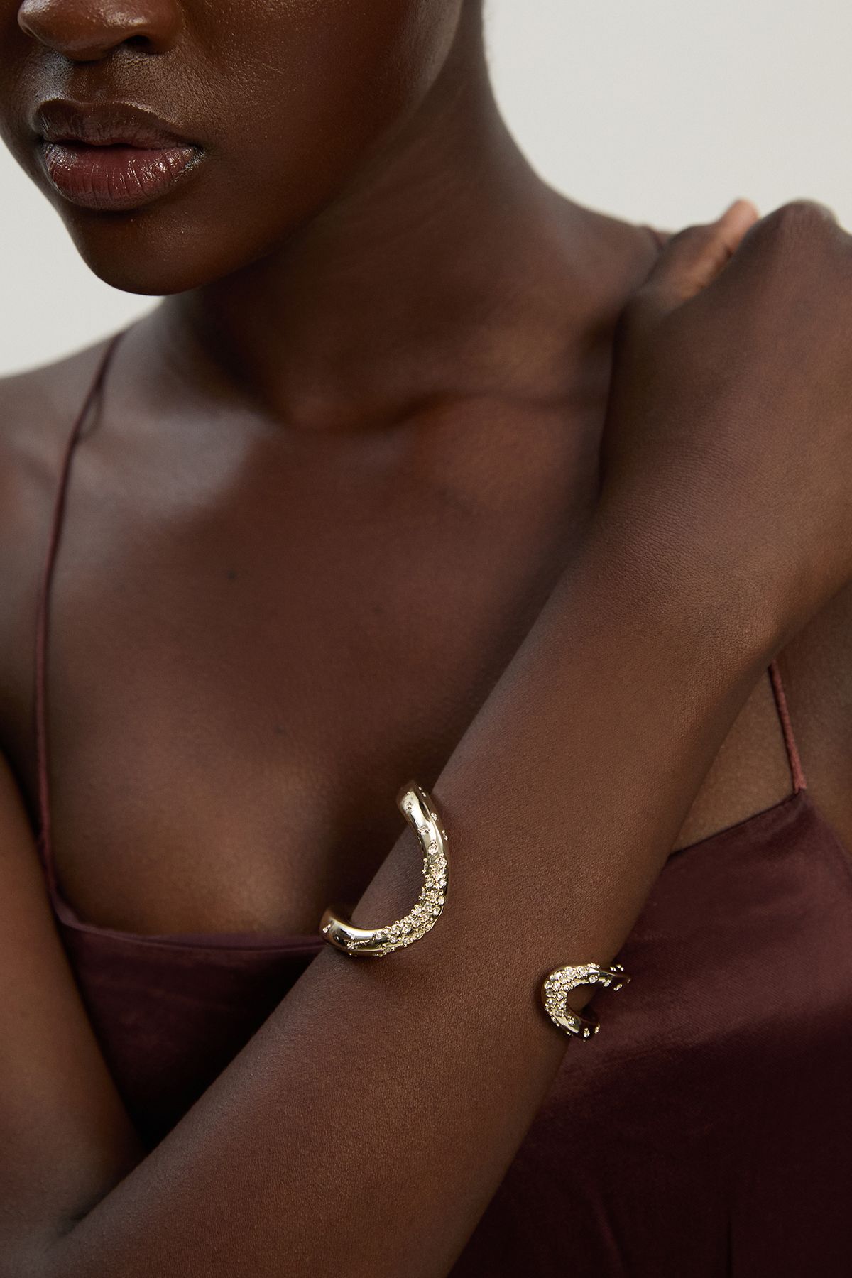 14kt Gold Plated Crystal Sprinkle Loop Cuff