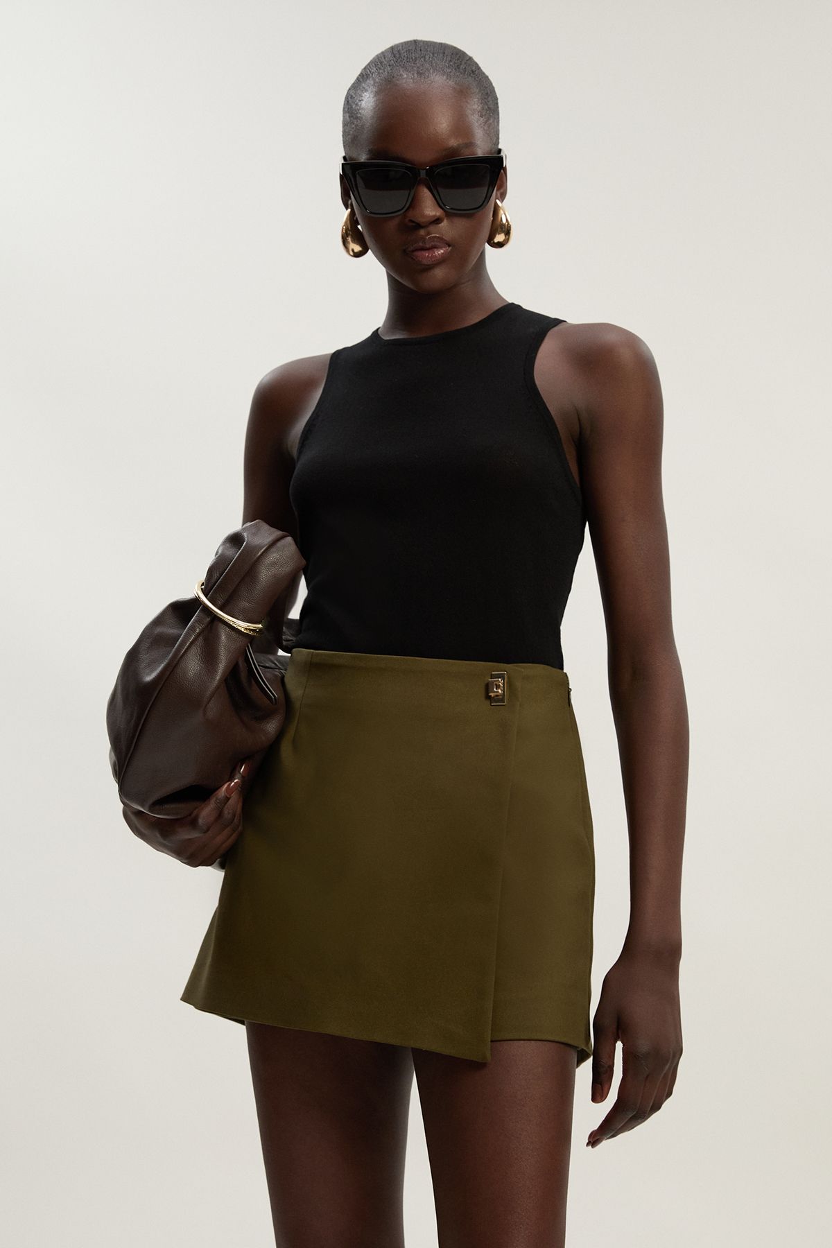 Techno Hardware Detail Woven Skort