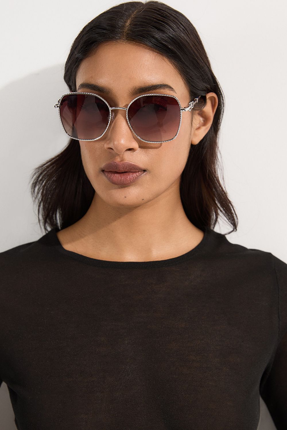 Silver Rounded Sunglasses