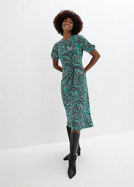 bonprix Animal Print Jersey Midi Dress