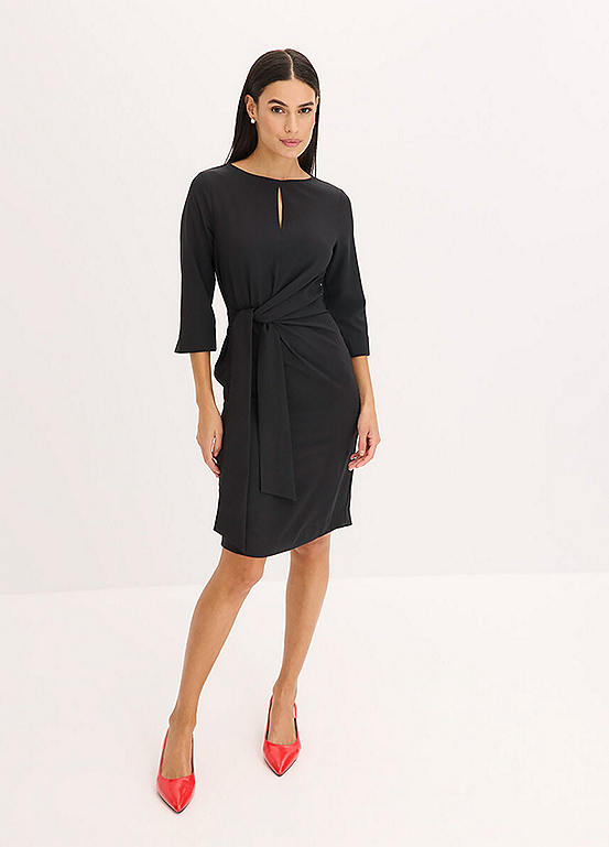 bonprix Belted Above Knee Wrap Dress