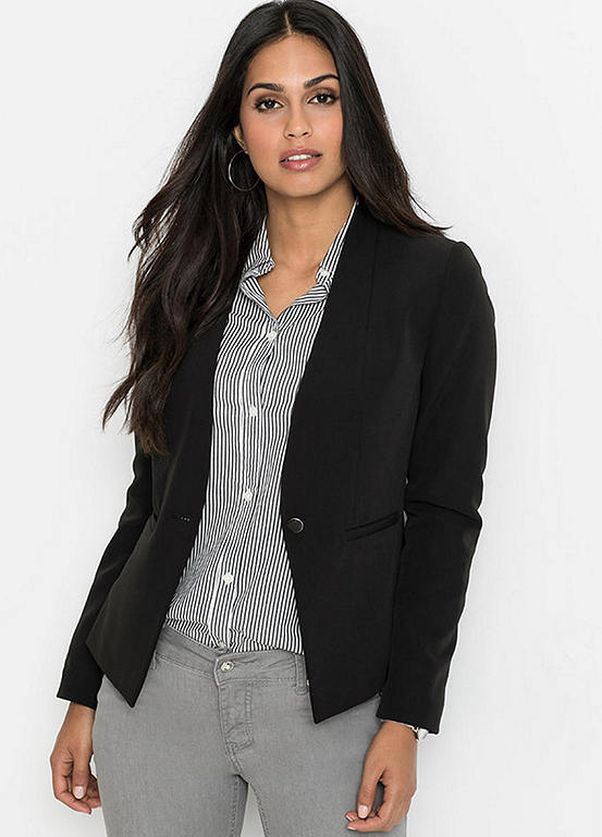bonprix Cropped One-Button Blazer