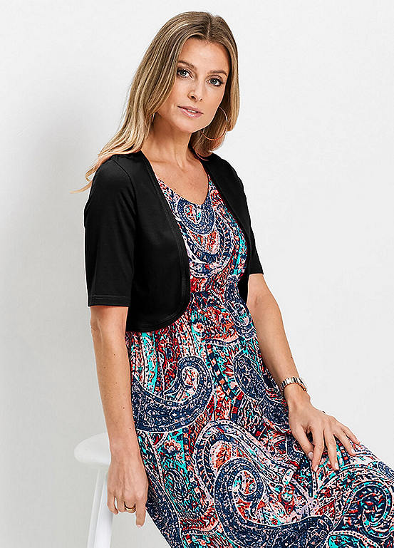 bonprix Edge to Edge Short Sleeve Jersey Bolero