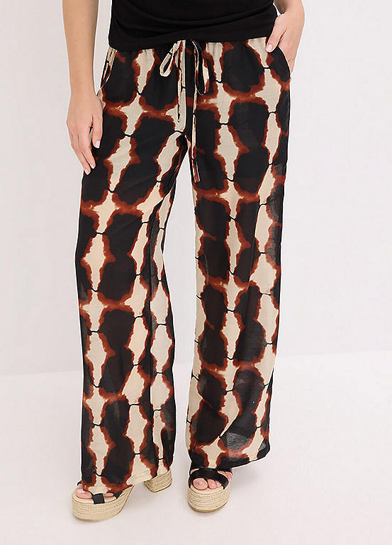 bonprix Elasticated Waist Batik Print Trousers