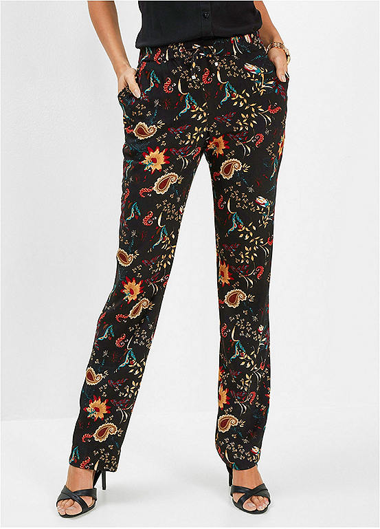 bonprix Elasticated Waist Printed Trousers