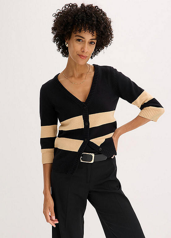 bonprix Stripy Cotton Cardigan