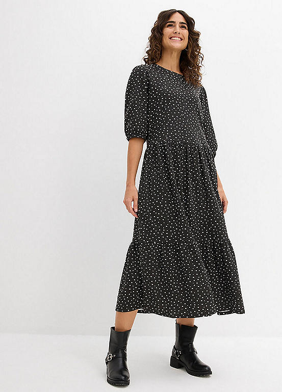 bonprix Tiered Jersey Dress