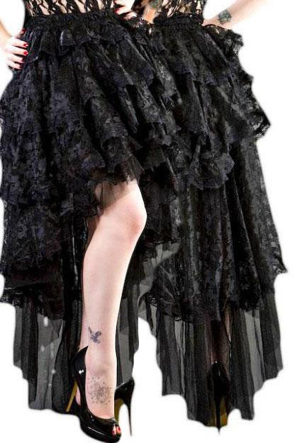 Burleska Black Lace Ophelie Waterfall Skirt