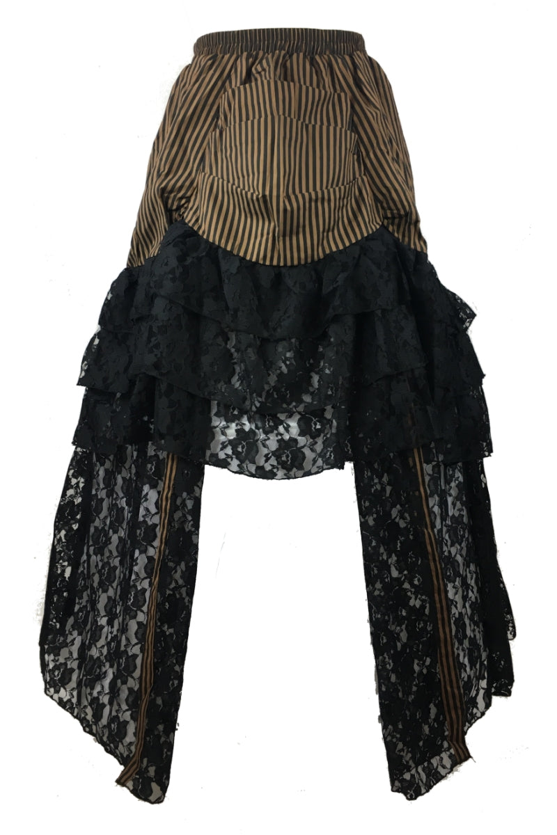 Burleska Luciana Skirt Brown Black Stripe