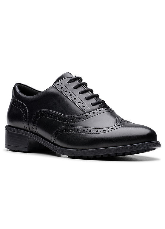 Clarks Black Leather Havisham Oak Brogues