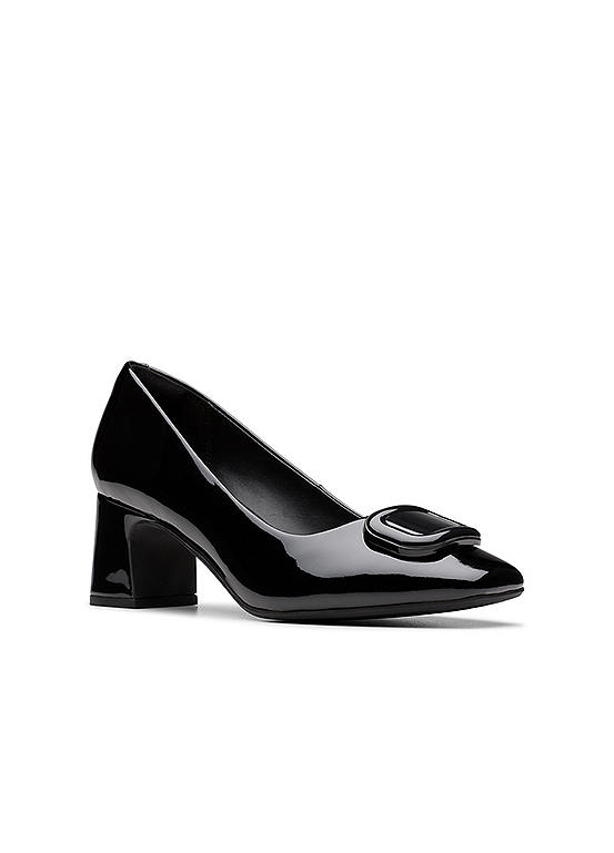 Clarks Black Patent Fernie Trim Shoes
