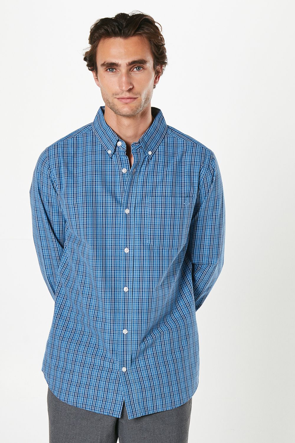 Blue Berg Check Print Long Sleeve Shirt