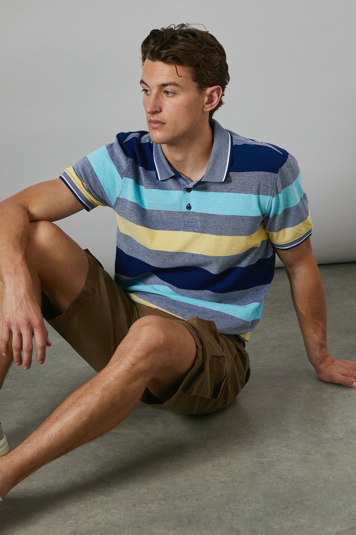Yellow Barbados Stripe Polo Shirt