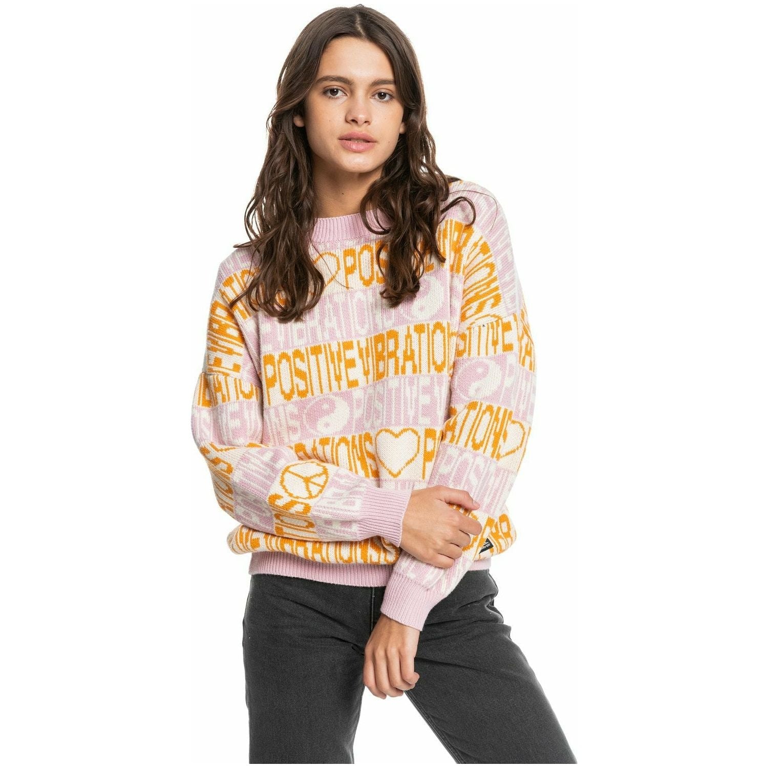 Quiksilver Explorer Vibes Sweatshirt - Antique White Jacquard