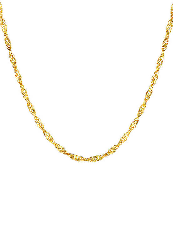 For You Collection 18ct Gold Plated Sterling Silver Adjustable Singapore Necklace Chain