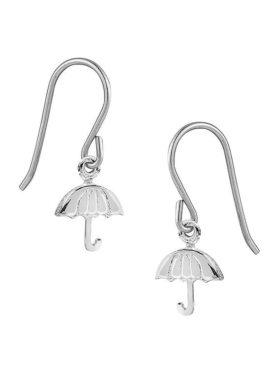 For You Collection Sterling Silver Umbrella Drop Hook Earrings