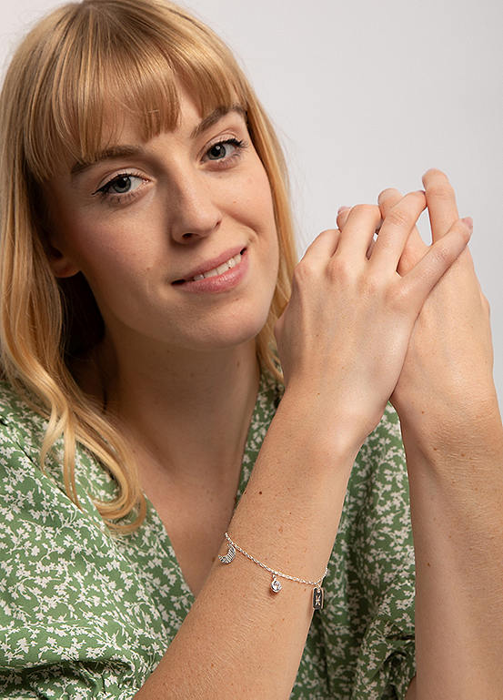 For You Collection Sterling Silver Zodiac Charm Bracelet