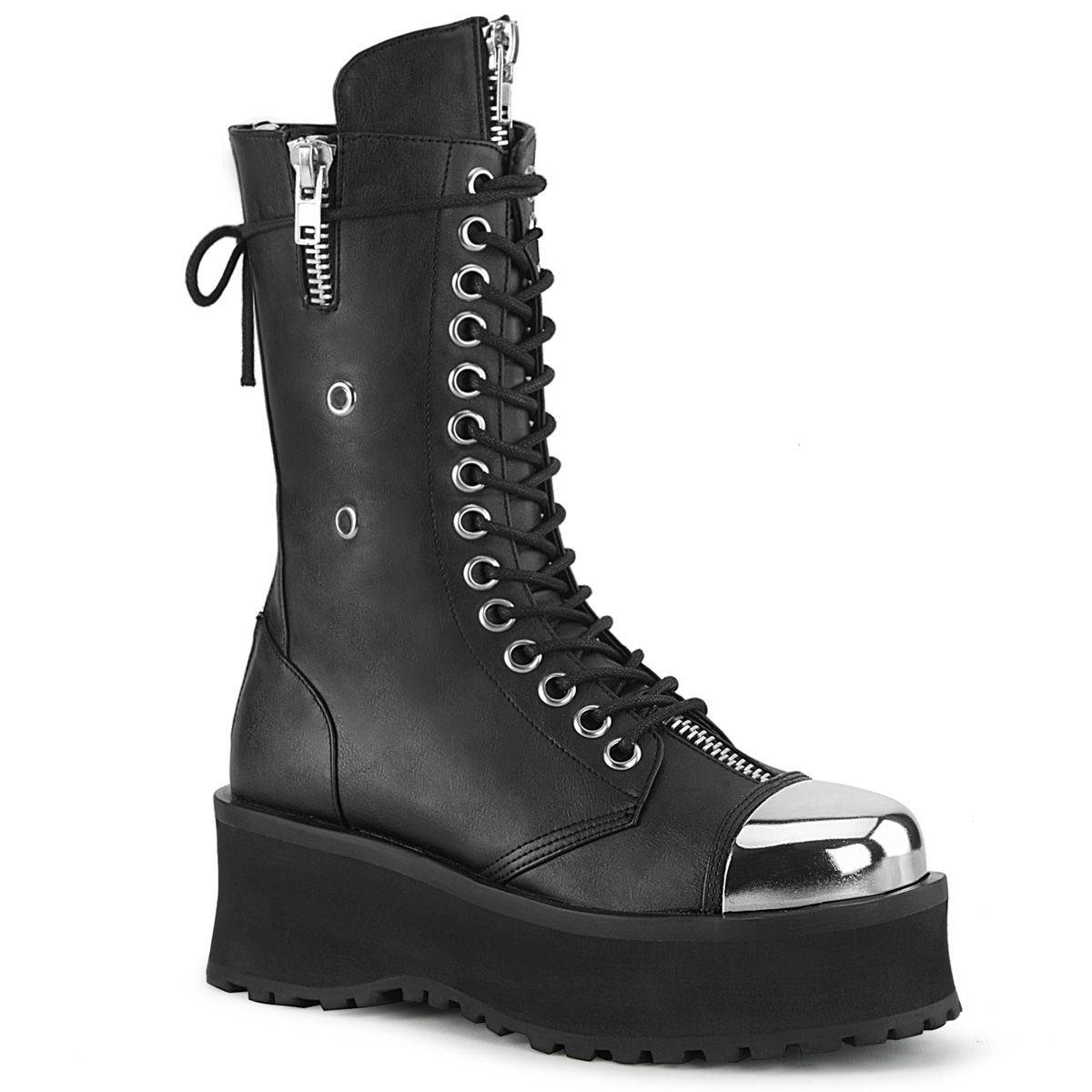 Demonia - Men's Punk Lace-Up Mid Calf Gravedigger Boot by Grin Entertainment Store