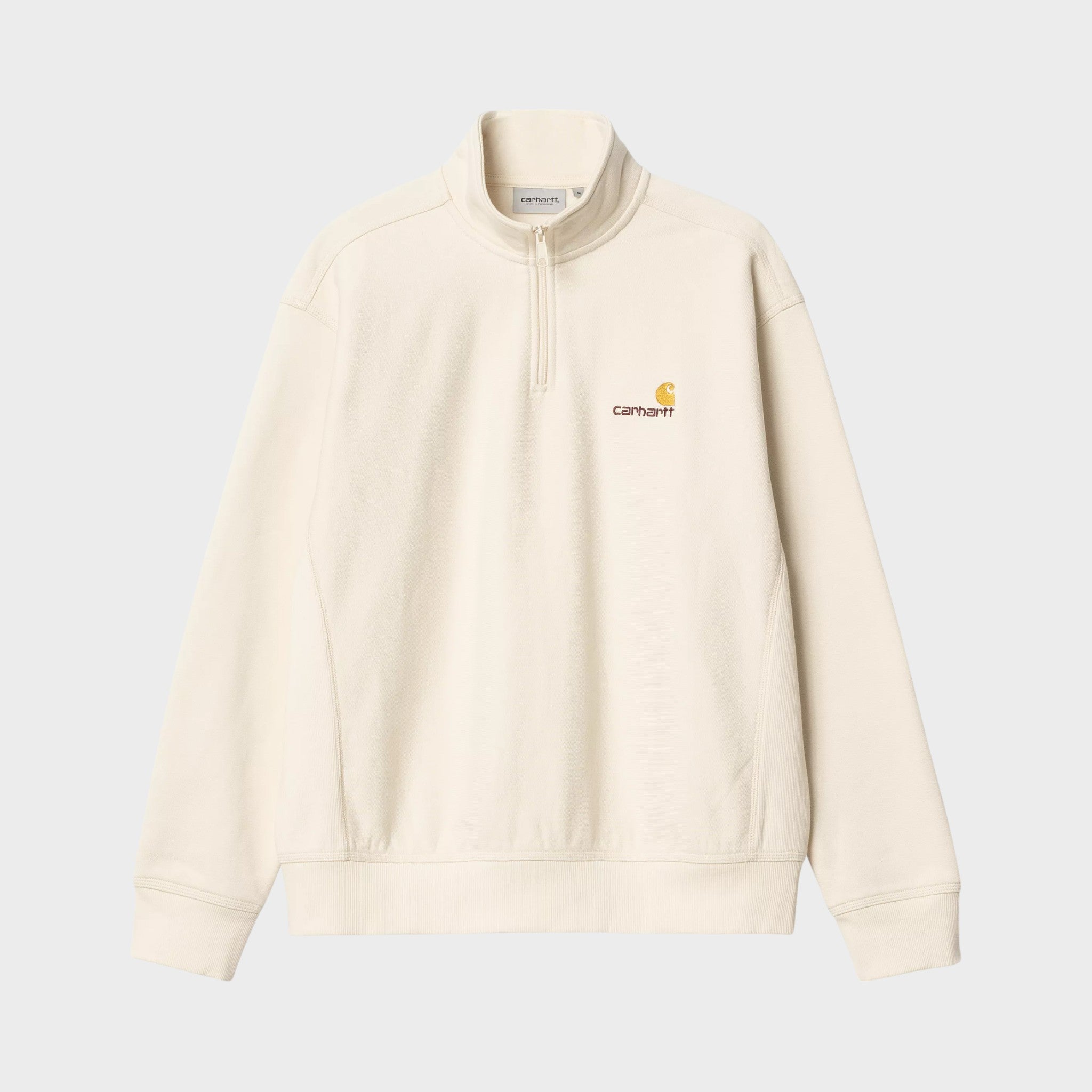 Carhartt Half Zip American Script Sweatshirt - Natural