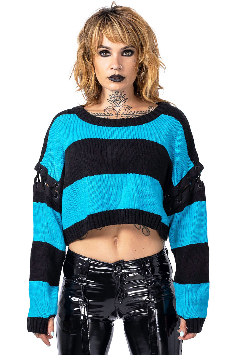 Vixxsin Hypnosis Top Black/Blue