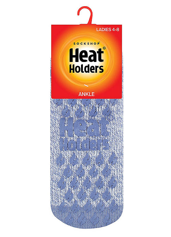 Heat Holders 1 Pair Ladies Denim Plain Ankle Slipper Socks - Pisa