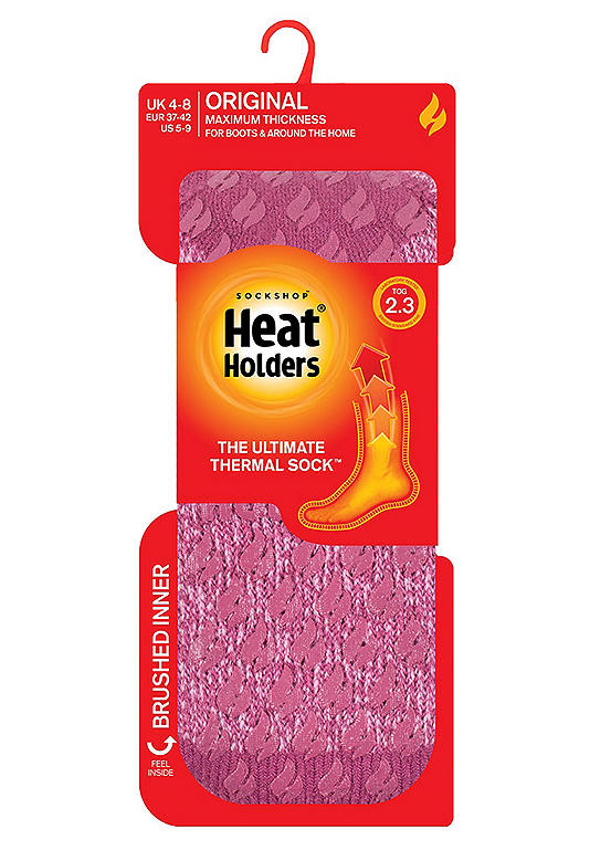 Heat Holders Ladies 1 Pair Muted Pink Plain Slipper Socks - Florence