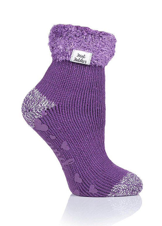 Heat Holders Ladies 1 Pr Lounge Feather Turn Over Socks