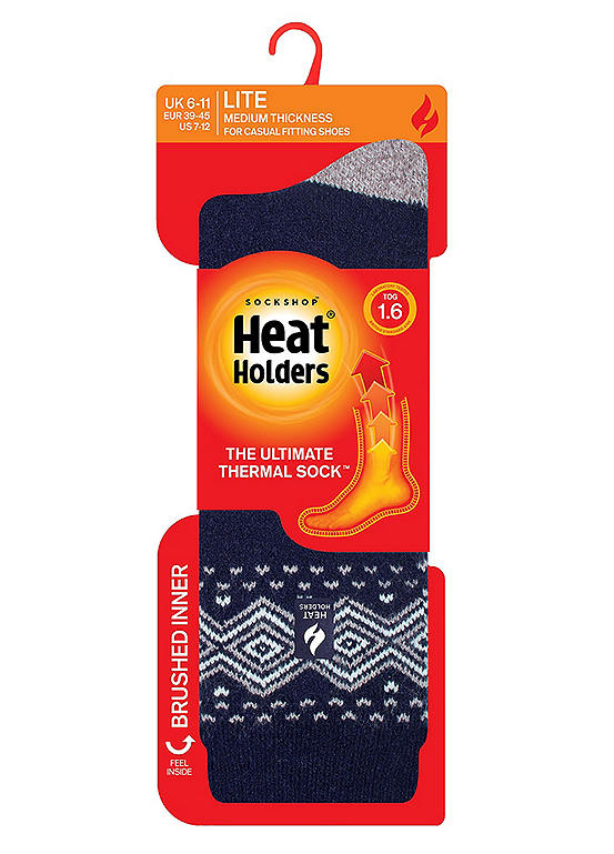 Heat Holders Men’s 1 Pair Lite Navy Nordic Socks - Vancouver
