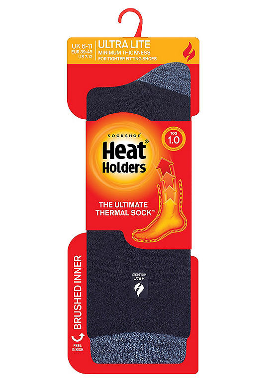Heat Holders Men’s 1 Pair Navy Lite Heel & Toe Socks - Budapest