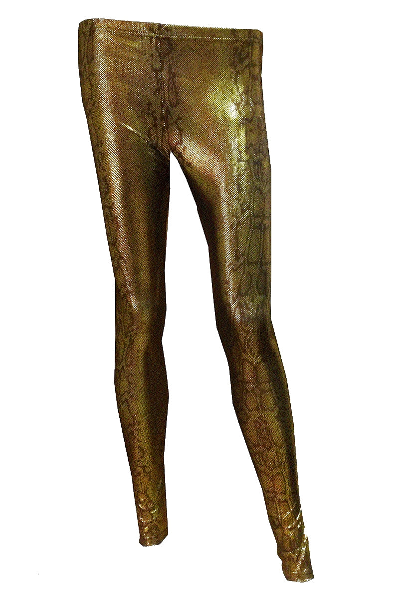 H&R London Golden Snake Print Leggings (S)