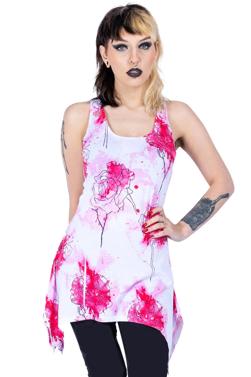 Innocent Rose Watercolour Lace Panel Vest