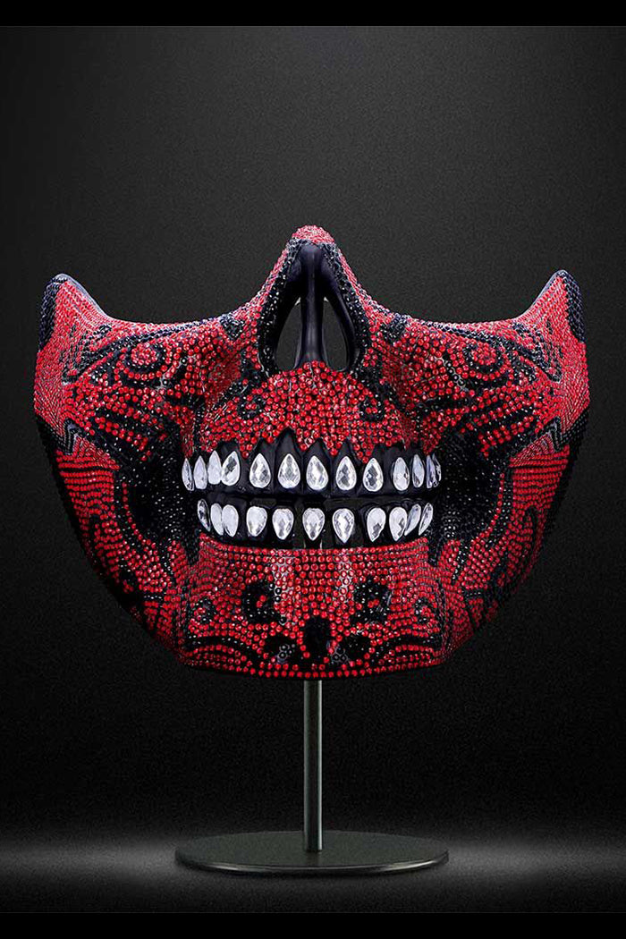 Jewelled Masquerade Mask Red