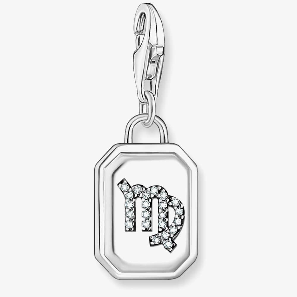 Silver Octagonal Cubic Zirconia Virgo Charm 2149-643-21