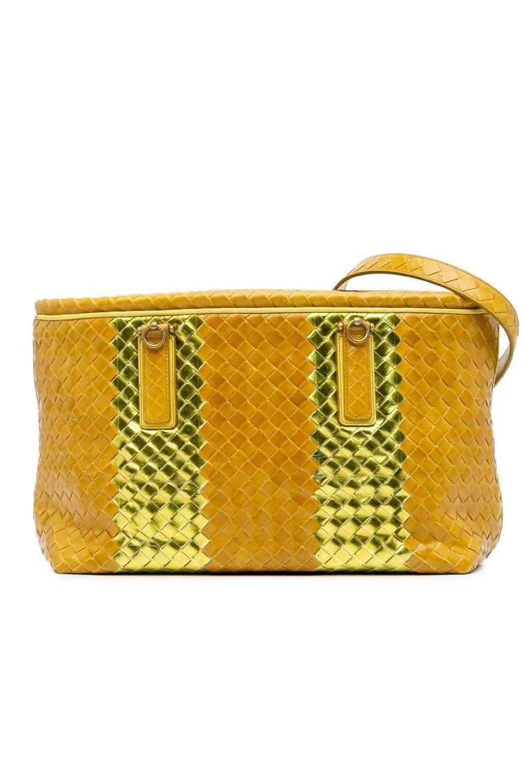 Preloved Woven Tote Bag- Yellow