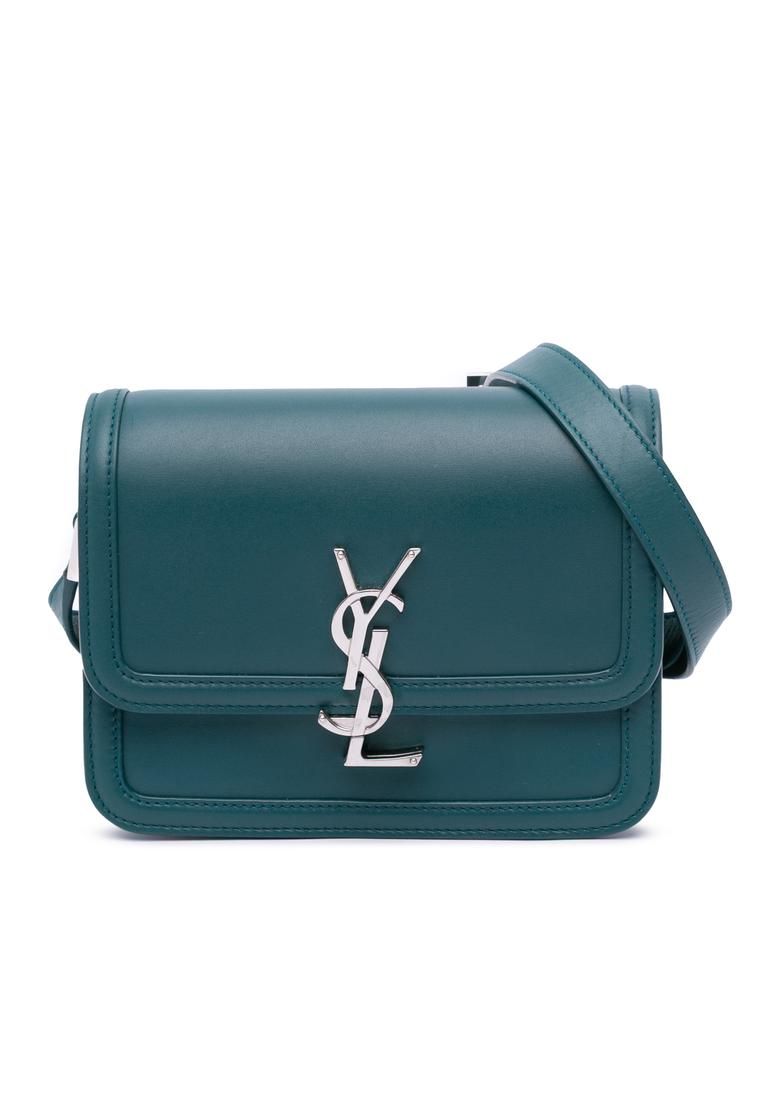 Preloved Cassandra Shoulder Bag Teal Leather- Blue Crossbody