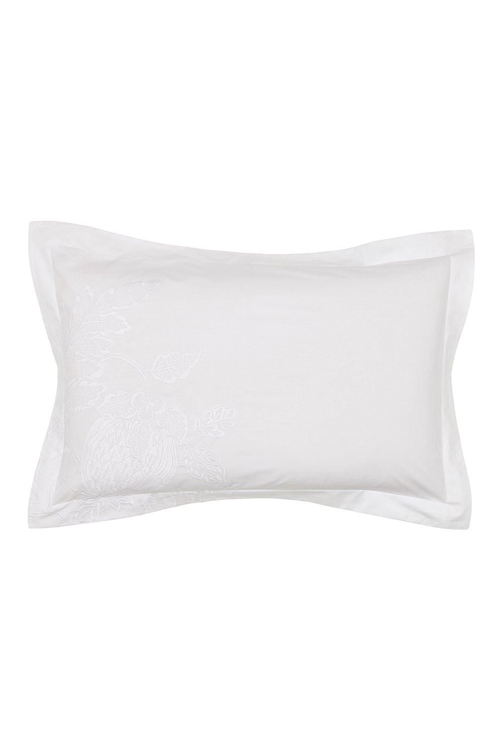 'Cantaloupe Embroidered' Cotton Oxford Pillowcase