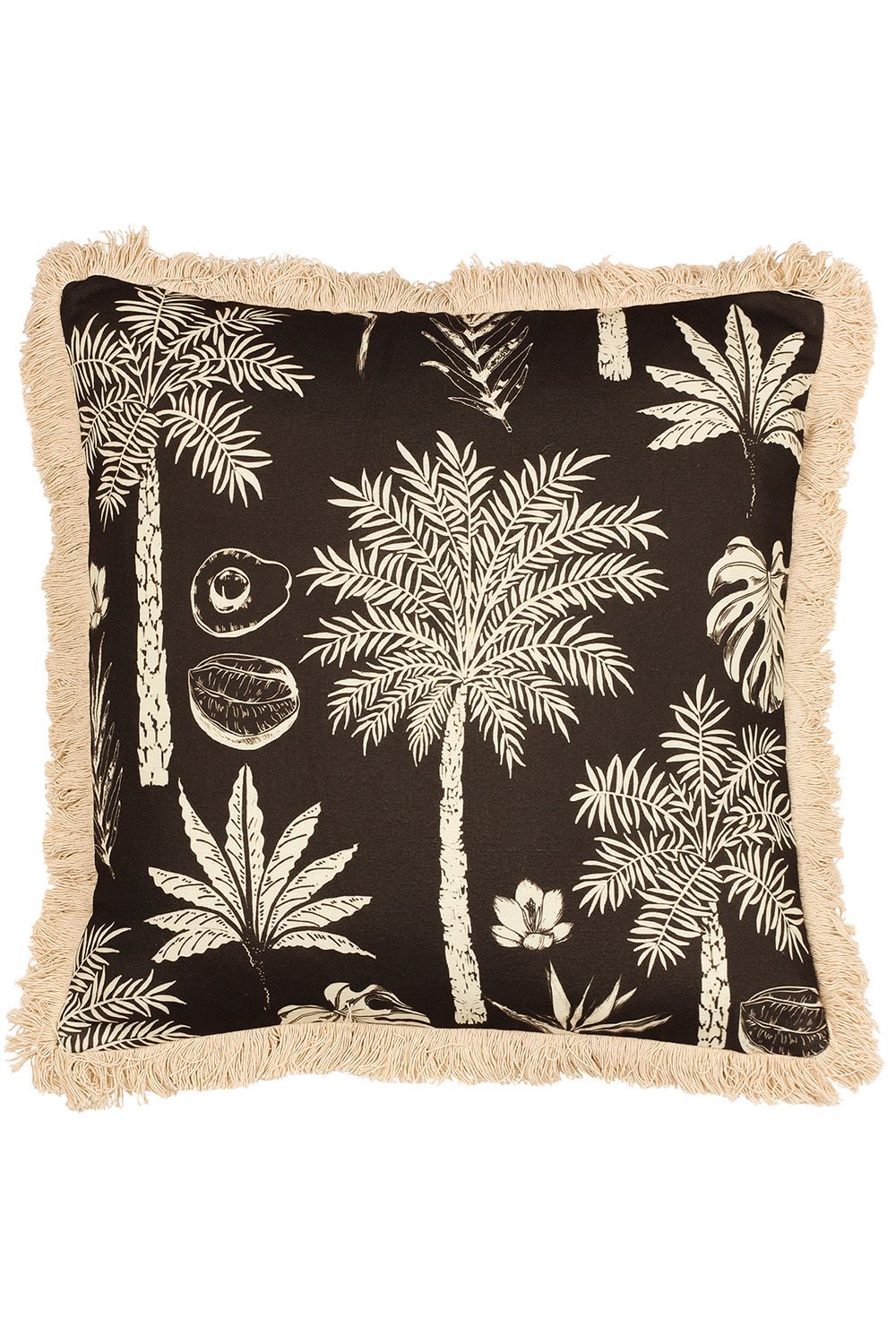 Colonial Palm Tropical Fringed Cushion