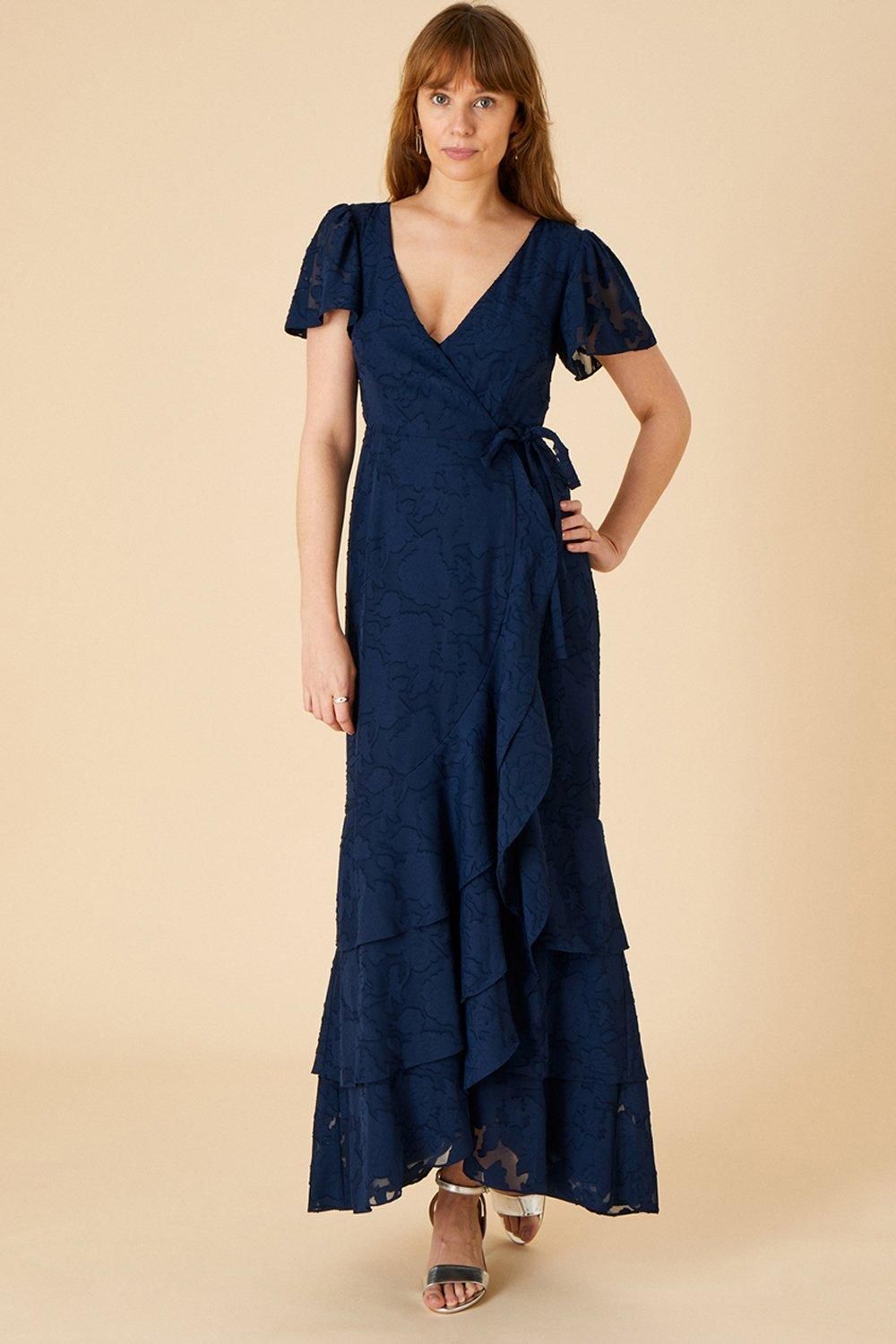 'Naomi' Frill Wrap Maxi Dress
