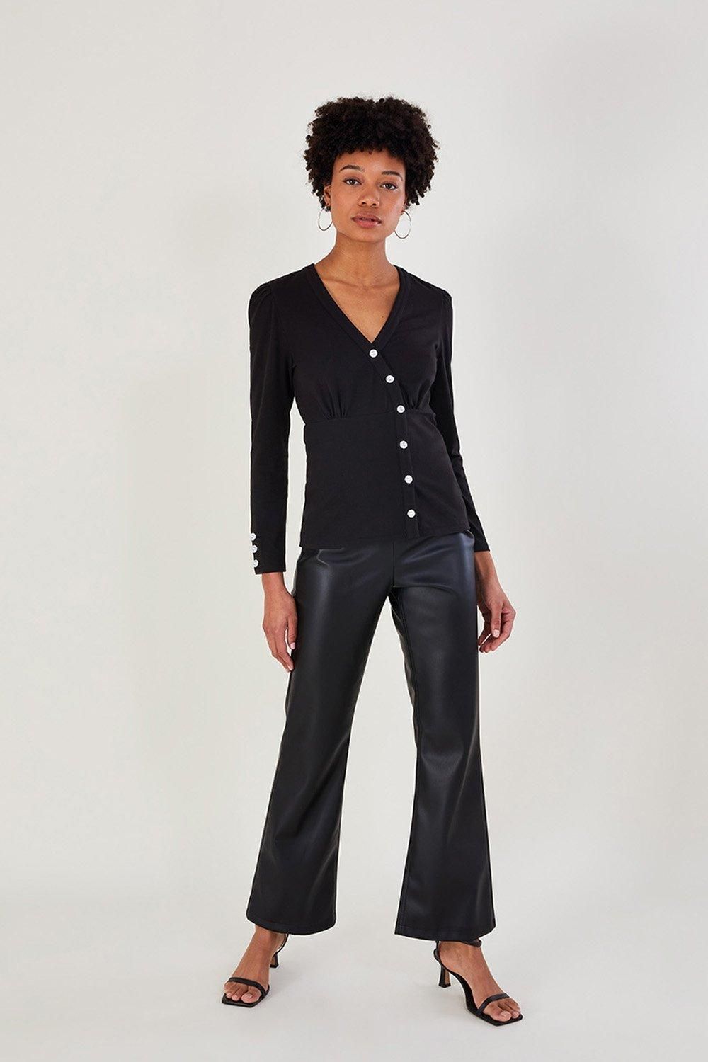 Diamante Asymmetric Jersey Shirt