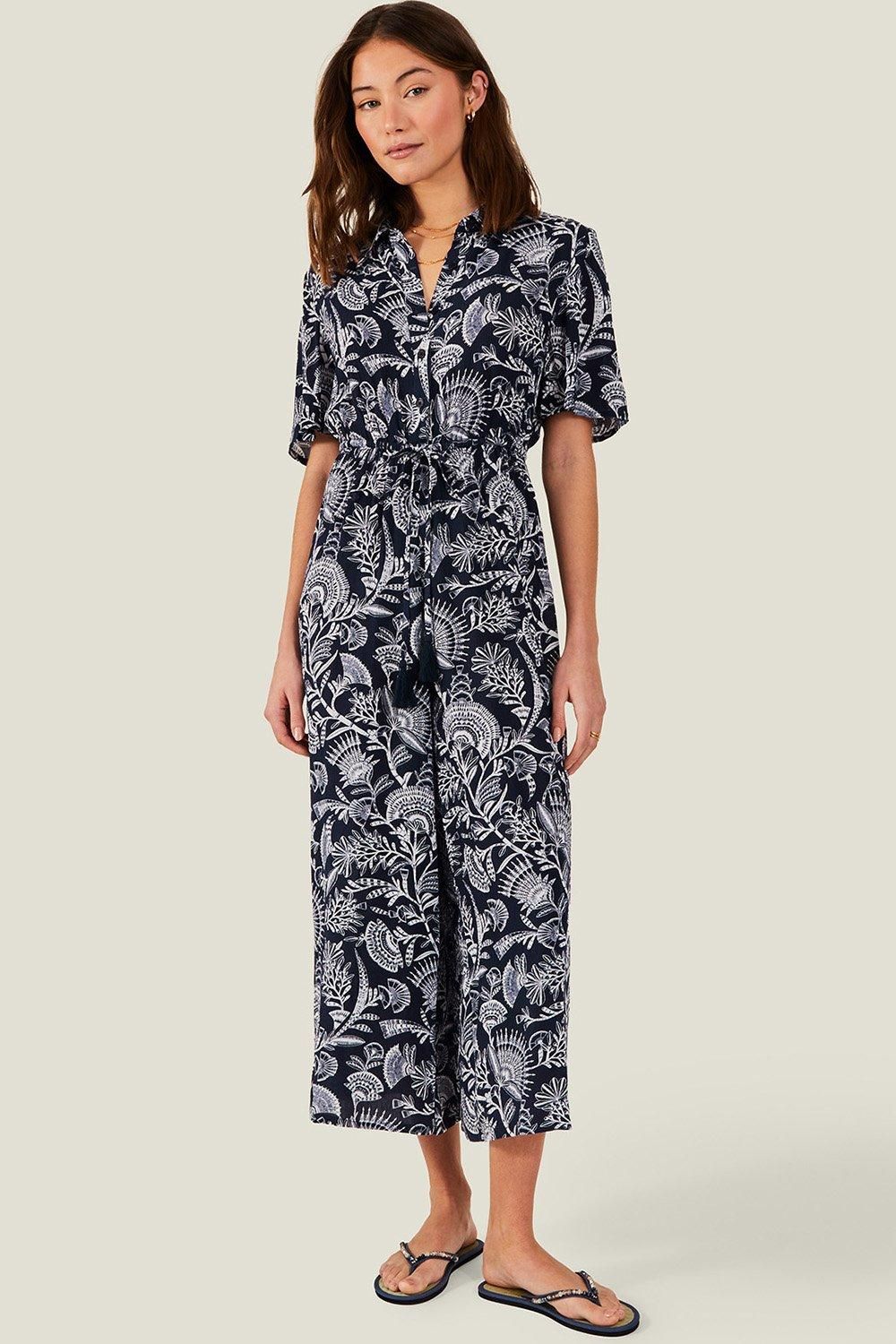 Fan Print Jumpsuit