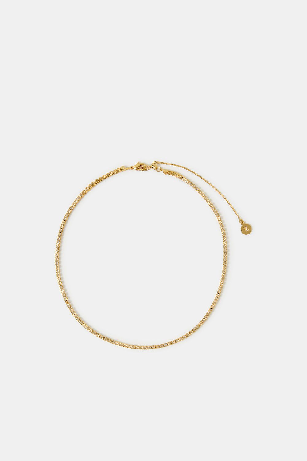 14ct Gold-Plated Tennis Choker Necklace