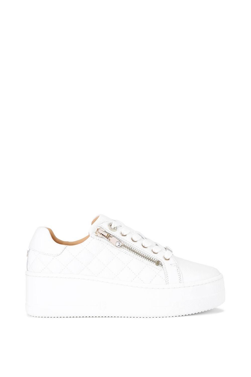 'Connected Zip' Leather Trainers