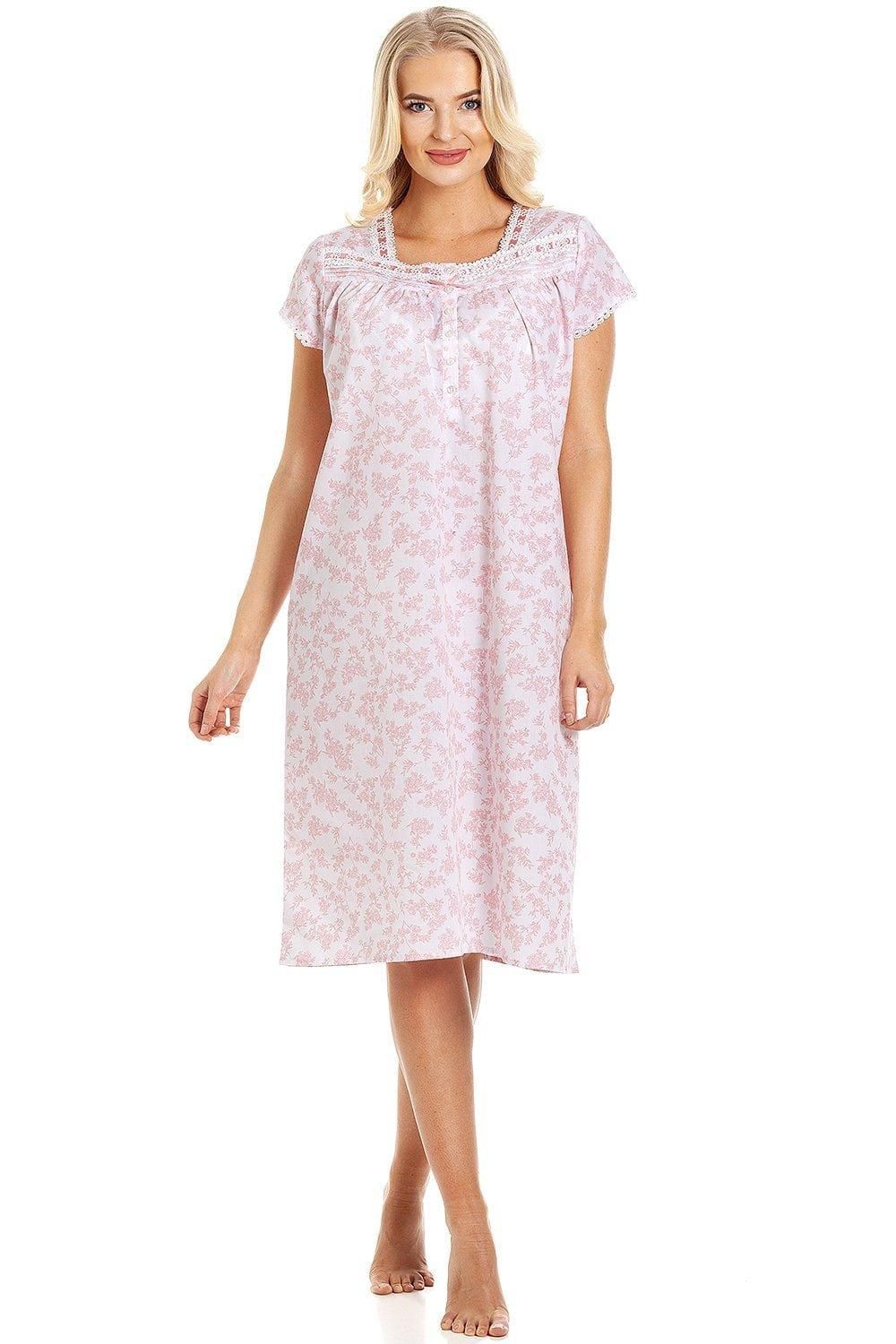 Classic Floral Print Short Sleeve Nightdress