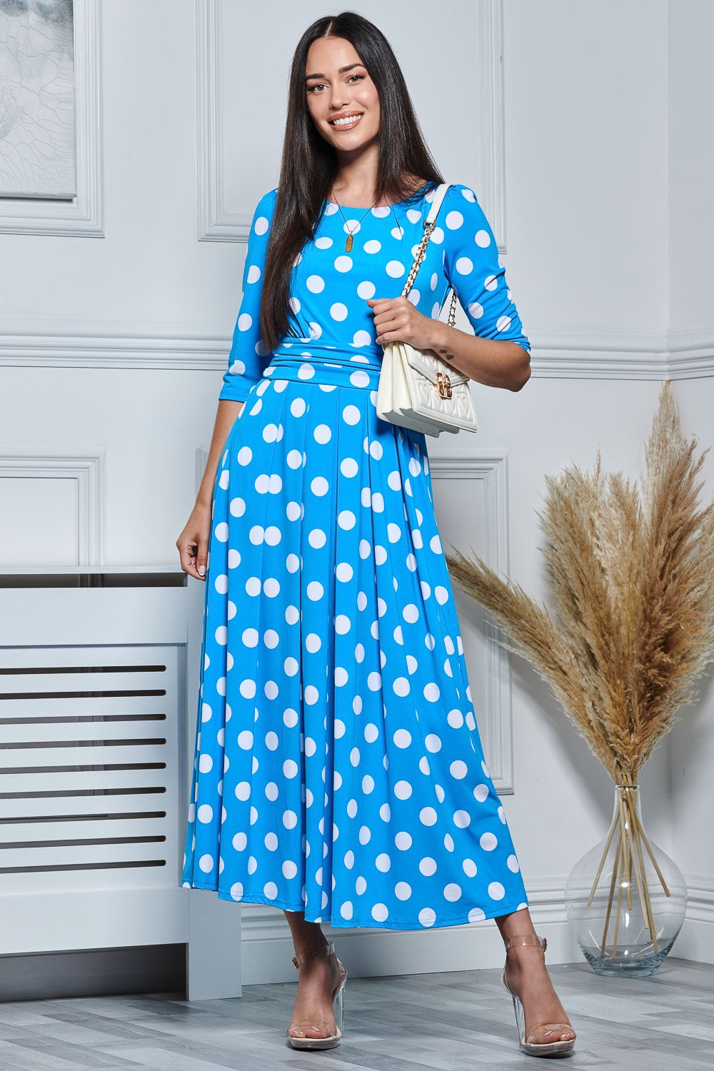 Deasia Polka Dot Print Maxi Dress