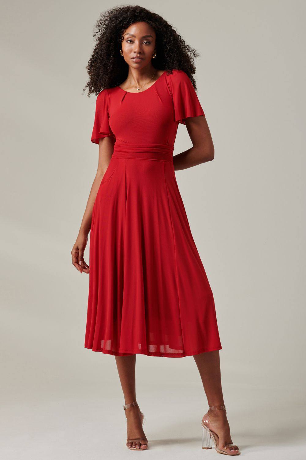 Ayla Plain Mesh Maxi Dress